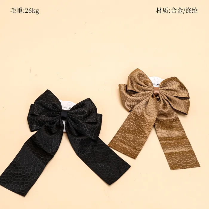 袋装暗花飘带蝴蝶结鸭夹