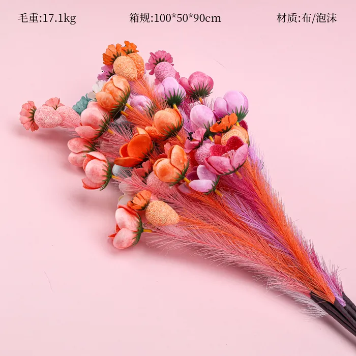 YH372莓果花苞羽毛仿真花