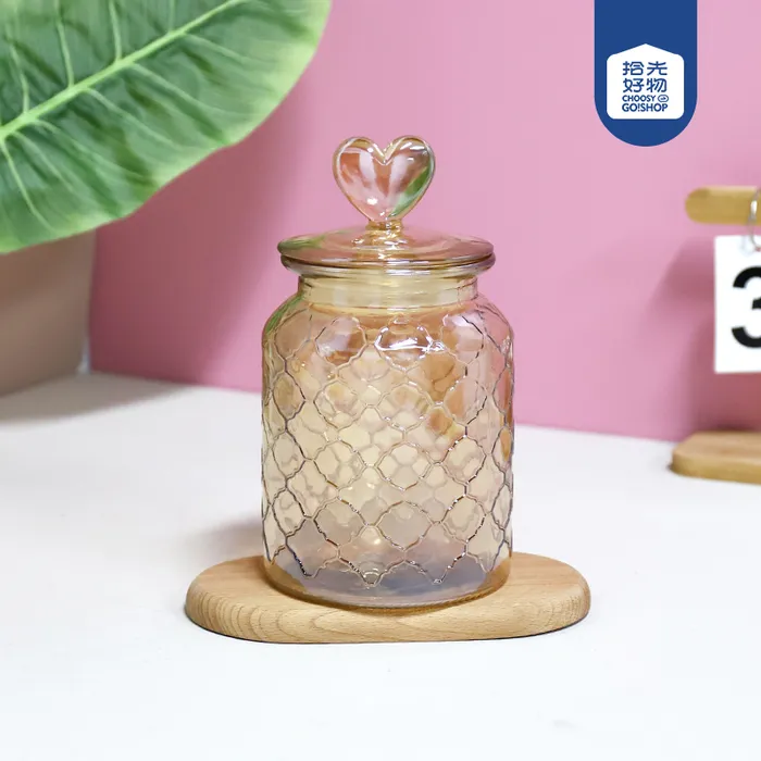 678 Делянь цэцэг хув өнгө тор шилэн хадгалах сав 950Ml